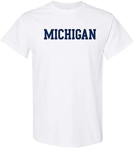 AS01 - Michigan Wolverines Basic Block T Shirt - Large - White