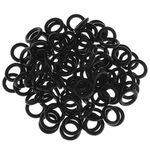 BodyJewelryOnline Unisex Piercing Band Replacement Kit, Ear Plugs O Rings, Multipurpose, Hypoallergenic Supplies, 0G, Black, Pack Of 100