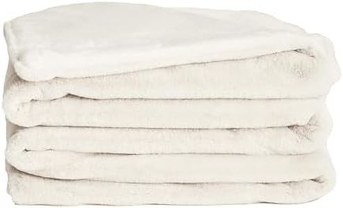 UnHide Lil’ Marsh - Faux Fur Blanket - Durable, Lightweight, Extra Soft Blanket - Machine Washable - Add a Layer of Softness to Any Bed, Couch, or Reading Chair - Snow White, Medium (60" x 80")