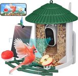 Bird Feeder with Camera, 4MP Smart Bird Feeder with Camera Wireless Outdoor with APP, Batteries & Solar Powered, Color Night Vision, 10000+ AI Identify Bird Species, Ideal Gift for Bird Lover