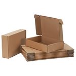 Pemtow 9x6x2 Shipping Boxes Set of 20, Brown Corrugated Cardboard Literature Mailer Box for Packaging, Mailing, Business