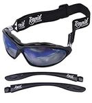 Rapid Eyewear Moritz Polarised Safety SPORTS SUNGLASSES & SKI GOGGLES with Interchangeable Side Arms & Strap. For Men & Women. Ideal Cycling, Snowboard, Glacier, Winter Snow and Motocross Glasses