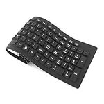 Waterproof Silicone Keyboard Foldable Flexible USB Dustproof DirtProof w/Numeric Keypad Full Size - axGear