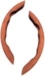 Automaze New Carbon Fiber ABS Texture Steering Wheel Cover for Cars, Safe and Non Slip Car Interior Accessory (Suede Brown)
