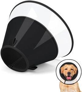 Joypig Dog Cone Collar with Soft Pad, Transparent Elizabeth Recovery Collar for Large, Medium, Small Dogs to Stop Licking, Pet Head Cone Alternative After Surgery, Neutering, Injury (2XL)
