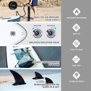FEATH-R-LITE 10' Inflatable Stand Up Paddle Board – Ultra-Light SUP Kit with Paddle, Pump, Backpack, Leash