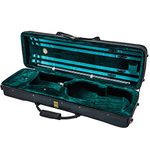 SKY 4/4 Full Size Acoustic Violin Oblong Case Lightweight with Hygrometer Black/Green
