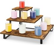 ELITEROO 3 Tier Wooden Retail Display Shelves, Portable Display Rack for Retail Counter Top Craft Shows, 3 Step Corner Tiered Table Display Tower Stand for Cupcake Jewelry Card Sticker Display