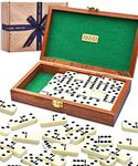 Jaques of London Luxury Dominoes - Double Six Dominoes Set in Handmade Mahogany Case…