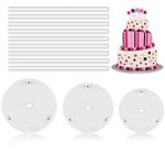 WELANE Cakes Separator Plates, 3 Tiered Cake Separator Plates Stands with 9 Pcs Cake Dowels for Make 6/ 8/ 10 Inch Tiered Cakes