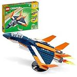 LEGO Creator 3in1 Supersonic Jet Plane to Helicopter to Speed Boat Toy Set, Buildable Vehicle Models for Kids, Boys and Girls 7 Plus Years Old 31126