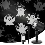 LED Halloween Decoration, Ghost Rotating Projector Yard Stake Lights, Indoor Outdoor Landscape Night Light for Home Thealter, Ceiling, Room, Patio, Garden, Halloween, Bedroom Decor