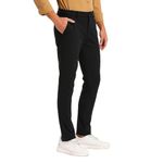 SaintX Men's Stretchable Casual Pants | Slant Pocket Chinos | Stylish Elastic Trousers (Slim Fit) Office or Party | Fashion Trouser with Expandable Waistband & Anti-Slip Gripper (SAINTR03_Black_34)