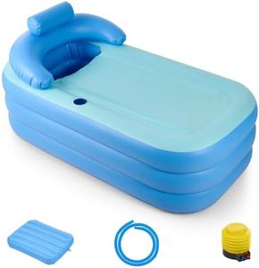 CO-Z Baignoire Gonflable Portable en PVC pour Adultes et Enfants - Pliable et Autonome - Avec Pompe à Air Antidérapante
