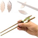 Fanwer Training Chopstick with 2 Wooden Chopstick Rests - Chopstick Helper for Adults, Beginners and Seniors, 2 Pairs