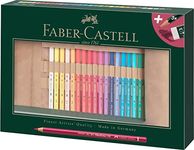 Faber-Castell Art & Graphic Polychromos Colour Pencil, Multicoloured, Pencil Roll Of 34, For Art, Craft, Drawing, Sketching, Home, School, University, Colouring