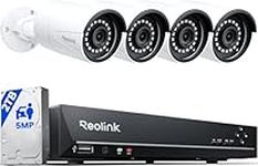 Reolink 4K 8CH NVR CCTV Camera System, 4X 5MP Security Camera Outdoor with Person Vehicle Detection, 2TB HDD for 24/7 Recording, UHD PoE IP Cameras Night Vision Audio Email App Alerts, RLK8-410B4-5MP