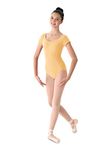 Mirella Women's Princess Seam Cap Sleeve Dance Leotard Buttercup Petite