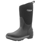 CNSBOR Woman Rain Boots, Waterproof Rubber Boots, Mid Claf Boots for Rainly Garden Outdoor Walking, Black, Size 8