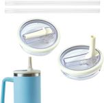 2 Pack 40 OZ Tumbler Flip Straw Lid Replacement fit for Stanley Quencher,Leak-Proof Splash Resistant Tumbler Lids,Reusable Tumbler Cover for Stanley Cup