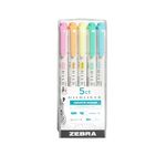 Zebra Pen Mildliner Double Ended Highlighter Set, Broad and Fine Point Tips, Assorted Fluorescent Ink Colors, 5-Pack