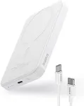 Baseus Magsafe Portable Charger for iPhone, 5,000mAh 20W Magnetic Power Bank, Fast Charging Wireless Battery Pack with 20W USB-C for iPhone 16/15/14/13/12 Series, 2024 Version,White