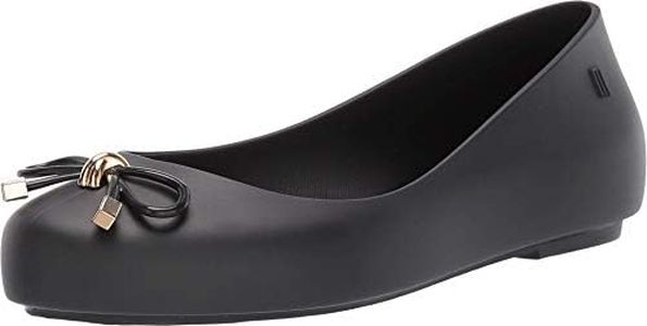 mini melissa Sweet Love Mary Jane Flats for Babies, Black, 8