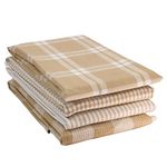 Kitchen Towels Set - Pack of 4 Cotton Dish Towels for Drying Dishes, 18”x 28”, Kitchen Hand Towels, Absorbent Tea Towels, Premium Dish Towels for Kitchen, Quick Drying Kitchen Towel Set - Beige