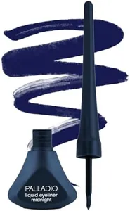 Palladio Liquid Eyeliner, Highly Pigmented and Waterproof Eyeliner, For Intense Eye Definition, Smear-proof Eyeliner Liquid, Includes Easy Grip Wand and Felt Tip Eyeliner Applicator, Midnight
