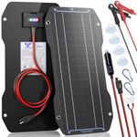 Voltset 10W 12V Solar Panel Car Battery Charger, Portable Waterproof Power Trickle Battery Charger & Maintainer for Car Boat Automotive RV with Cigarette Lighter Plug & Alligator Clip