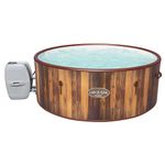 Lay-Z-Spa 60025 Helsinki Hot Tub, 180 AirJet Wood Effect Inflatable Spa with Freeze Shield Year Round Technology and Rapid Heating, 5-7 Person