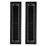 Imperial RG0164 2.25 x 12-Inch Louvered Floor Register, Matte Black, 2 Pack