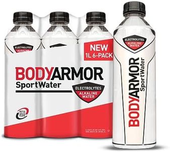 BODYARMOR SportWater Alkaline Water, Superior Hydration, High Alkaline Water pH 9+, Electrolytes, Perfect for your Active Lifestyle, 1 Liter (Pack of 6)