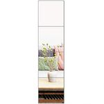 Ruomeng Full Length Wall Mirror Tiles, 12" x 12" x 4Pcs Frameless Wall Mounted Mirror Glass Wall Mirror for Home Gym, Door, Bedroom, Living Room