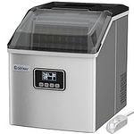 COSTWAY 22kg(48lbs)/24H Ice Cube Maker, Stainless Steel Counter Top Ice Machine with Automatic Self-Cleaning, Timer Function, Water-shortage and Ice Full Flash, Ice Scoop & Basket for Home Office Bar