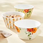 Home Centre Mandarin Harvey Set of 3 Bone China Printed Bowls - 470ml