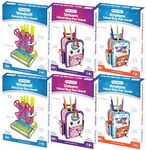 Funvention (Combo of 6) Windmill + Unicorn + Airplane DIY Pen Stand Desk Organizer Birthday Return Gifts for 4+ Years Kids 3D Puzzle Art and Craft