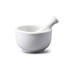 WM Bartleet & Sons 1750 T364 Traditional Porcelain Mini Mortar & Pestle, Herb and Spice Grinder 7cm – White