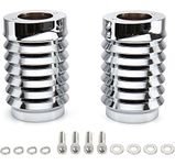 MoKitDora Touring Retro Fork Boots Slider Cover for Harley Touring 2014-up Road King Road Glide Electra Glide Street Glide, Chrome