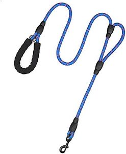 PLUTUS PET Rope Dog Leash 6ft Long,Traffic Padded Two Handle,Heavy Duty,Reflective Double Handles Lead for Control Safety Training,Leashes for Large Dogs or Medium Dogs,Dual Handles Leads(Navy Blue)