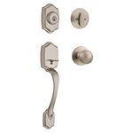 Kwikset Belleview Single Cylinder Handleset w/Polo Knob Featuring SmartKey in Satin Nickel