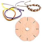 8 Slots Kumihimo Disk, Wooden Rond Kumihimo Beading Cord Disc for DIY Bracelet Braided Rope Weaving Board for Jewelry Tools