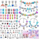 Flasoo Bracelet Making Kit, 85PCs Charm Bracelets Kit with Beads, Jewelry Charms, Bracelets for DIY Craft, Jewelry Gift