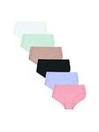 Hanes Women's Panties Pack, Smoothing Microfiber No-Show Underwear, May Vary, Assorted Colors, 6-Pack Hi-cuts, 10 (Pack of 6)