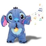 Relief Breathing Koala Plush,Relief Koala Dreams for Anxiety,Calming Otter Breathing Koala Sleep Buddy with Music and Lights,Musical Sleep Companion Plush with Rhythmic Breathing (Blue-Stitch)