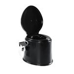 CMY Lightweight and Portable 5L Camping Toilet with Seat, Lid, Handles and Roll Holder – 3 Colours- Compact Waste for Indoor and Outdoor Loo Caravan Picnic and Festivals (Black)