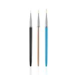 3PCS Nail Art Liner Brushes, UV Gel Painting Acrylic Nail Design Nylon Brush, Nail Painting Drawing Pens (7/9/11mm)