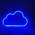 Blue Cloud Neon Light, Cute Neon Cloud Sign, Battery or USB Powered Night Light as Wall Decor for Kids Room, Bedroom, Festival, Party (Blue, Cloud)