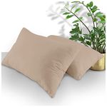 GC GAVENO CAVAILIA Housewife Pillowcases 2 Pack, Breathable Standard Pillow Cases, Plain Pillow Covers With Envelop Closure, Natural, 74X48 Cm, 708698