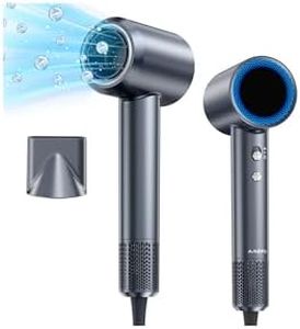 Hair Dryer, 150000 RPM Professional High-Speed Blow Dryer, Negative Ionic Hair Dryer for Fast Drying, Low Noise Thermo-Control HairDryer with Magnetic Nozzle for Home Travel Women Man